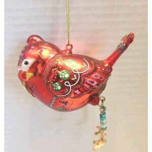 Vintage Glass Red Bird Christmas Ornament Cardinal?